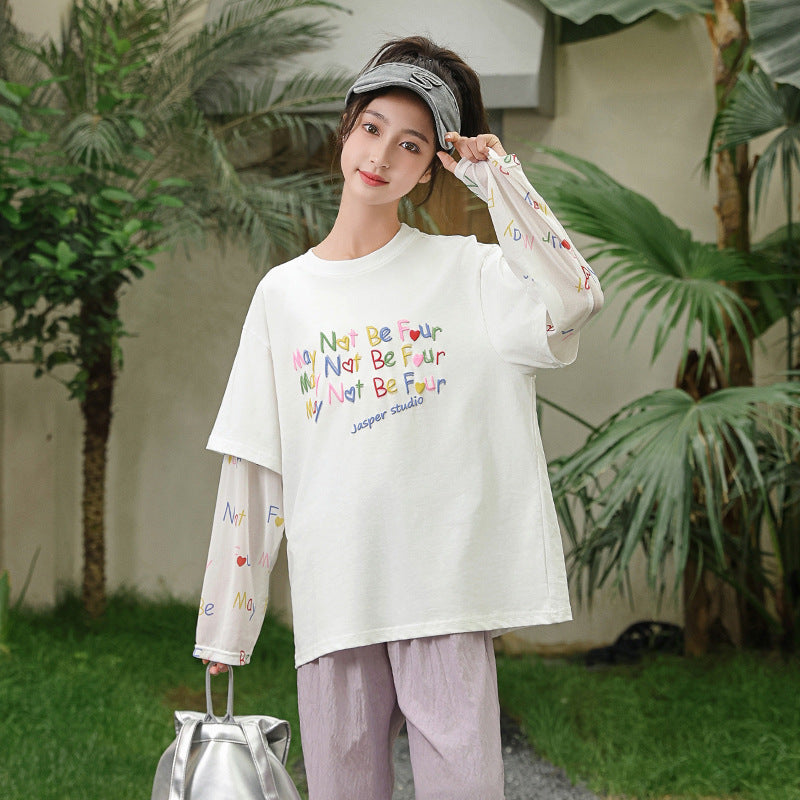 Thin Sun Protection Clothing For Middle Older Plus Size Loose Children's T-shirt