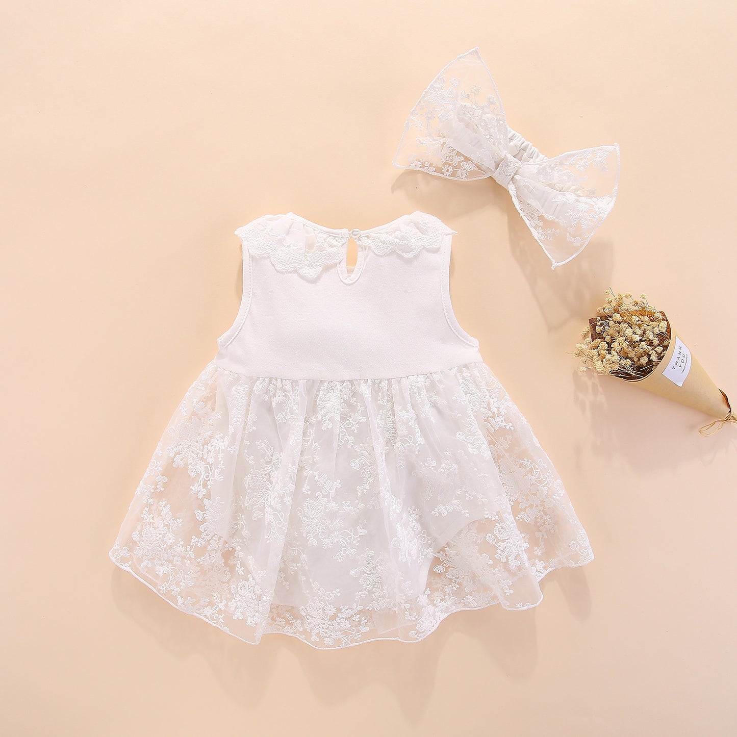 For Babies Refreshing Princess Jumpsuit Dress Korean Style Embroidered Mesh Jumpsuit, Climbing Suit