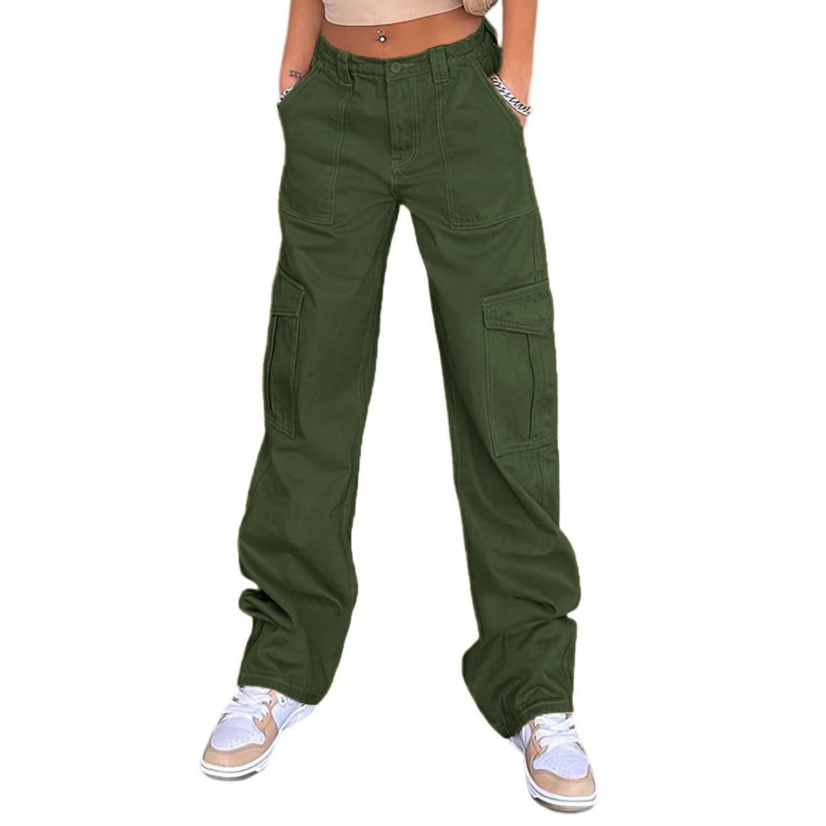 Women's Stylish Trousers High Waist Slimming Loose Khaki Women's Jeans