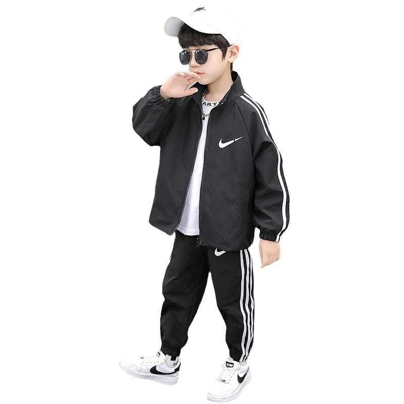 Children's Boys Autumn Clothing Shirt Western Style Boy Leisure Two-piece Children's Suit
