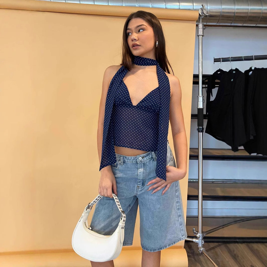 Sexy Back Strap Scarf Camisole Hot Small Vest/suspenders/tube Top