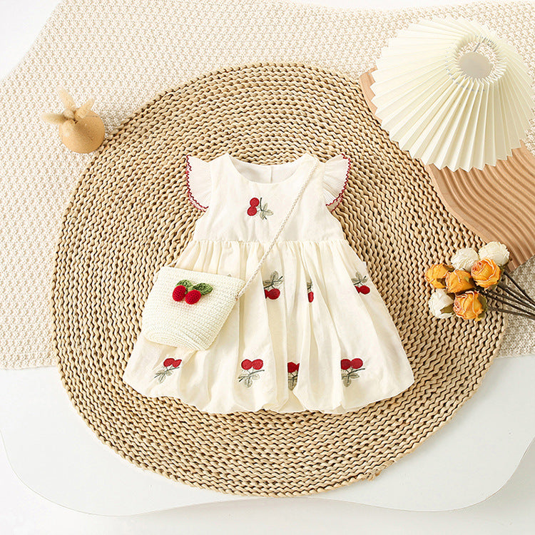 Doll Collar Cherry Super Milk Western Style Children's Dress