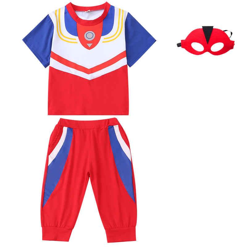 Children's Short-sleeved Cropped Pants Cloak Role-playing Stage Children's Suit
