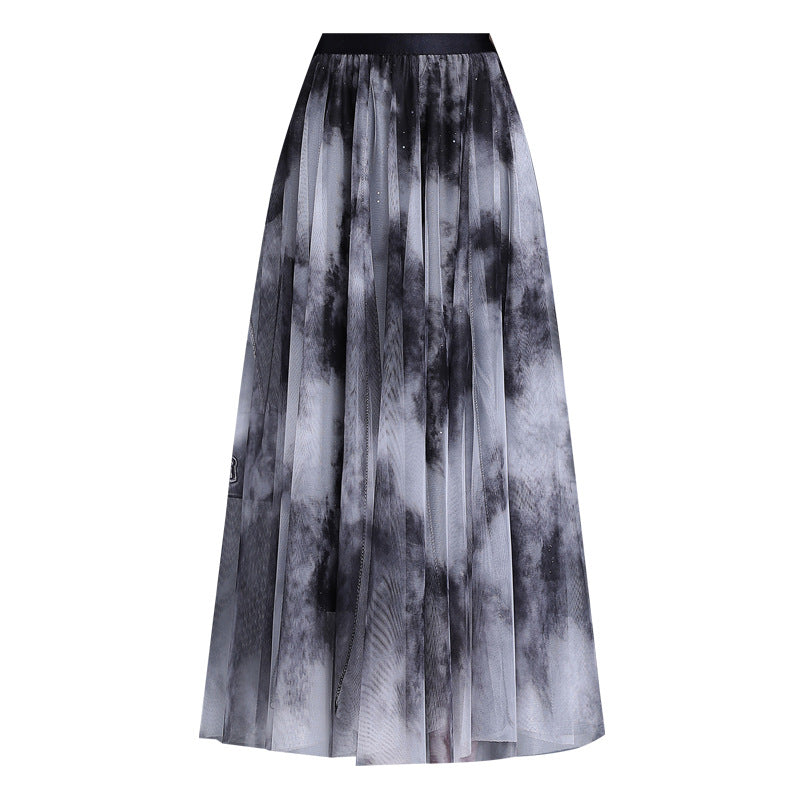 Women's Big Hem Dress Autumn Slimming High Waist Skirt