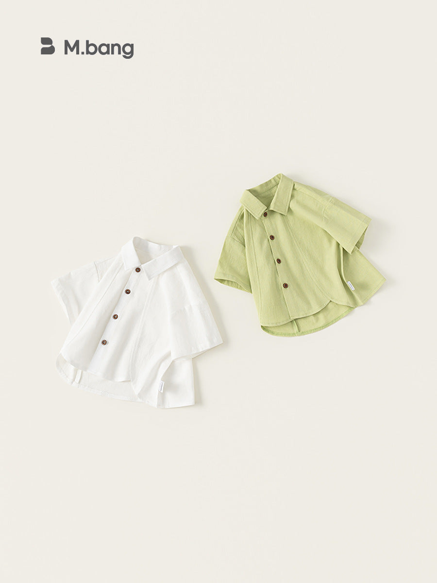 Children's Clothing Shirt Summer Simple Solid Color Irregular Tops Children's T-shirt