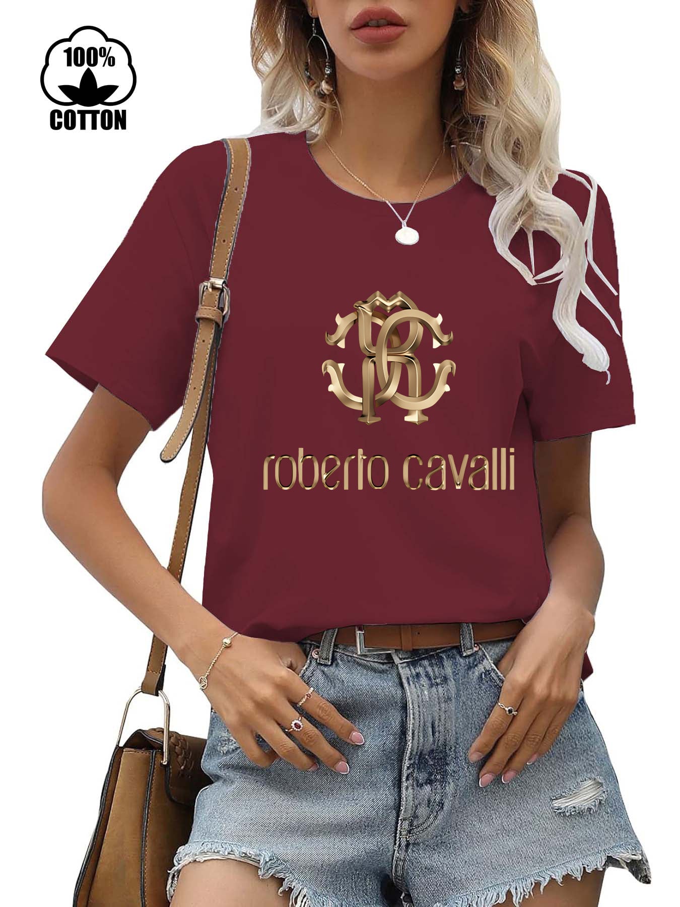 Women's Cotton Short-sleeved Round Neck Print Women's T-shirt