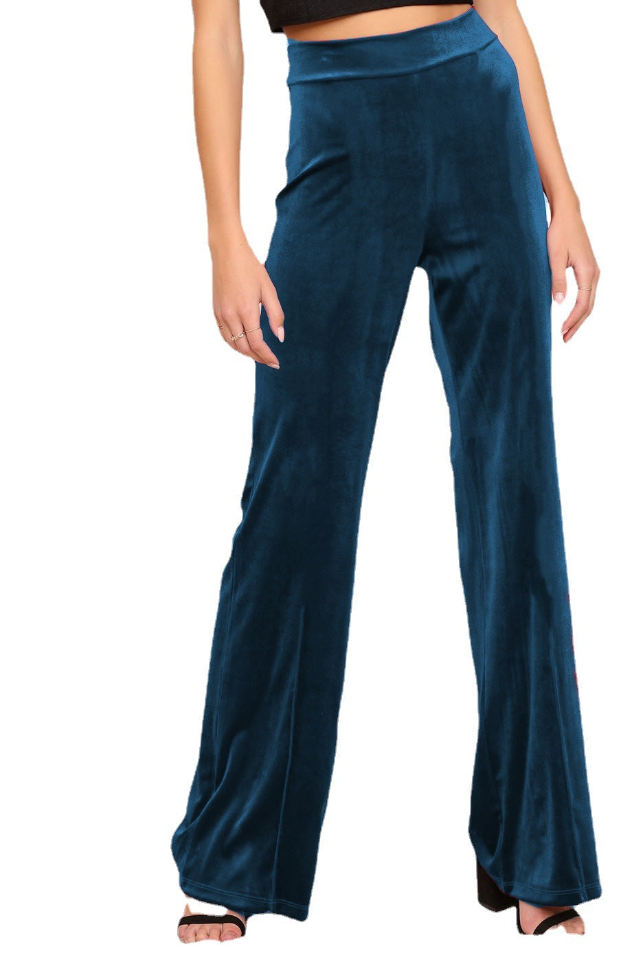 Women's Fashion Solid Color High Waist Trousers With Clothing