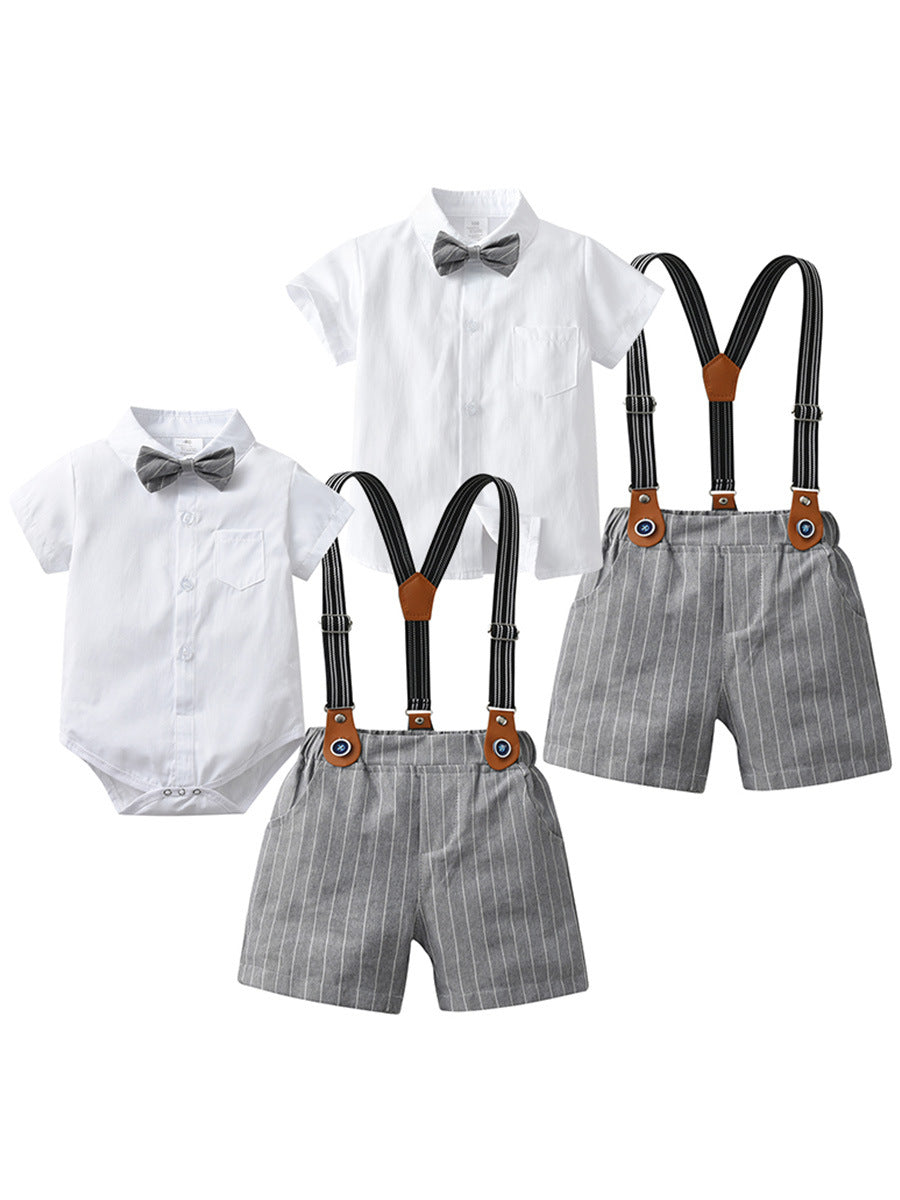 Children's Clothing Summer Suspender Pants Two-piece Clothes Romper Children's Suit