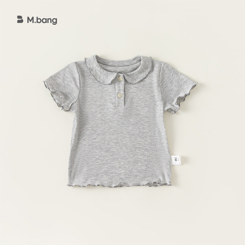 Children's Inner Wear Wooden Ear Top Doll Children's T-shirt