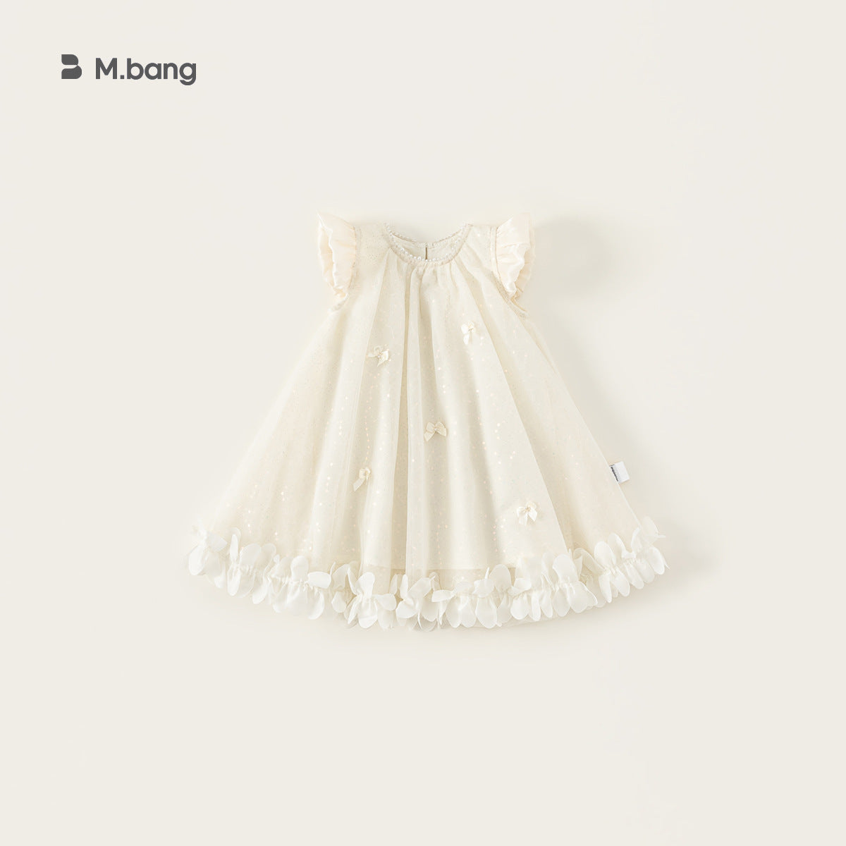 Children's Clothing Summer Pearl Flying Sleeve Bow Princess Performance Children's Dress