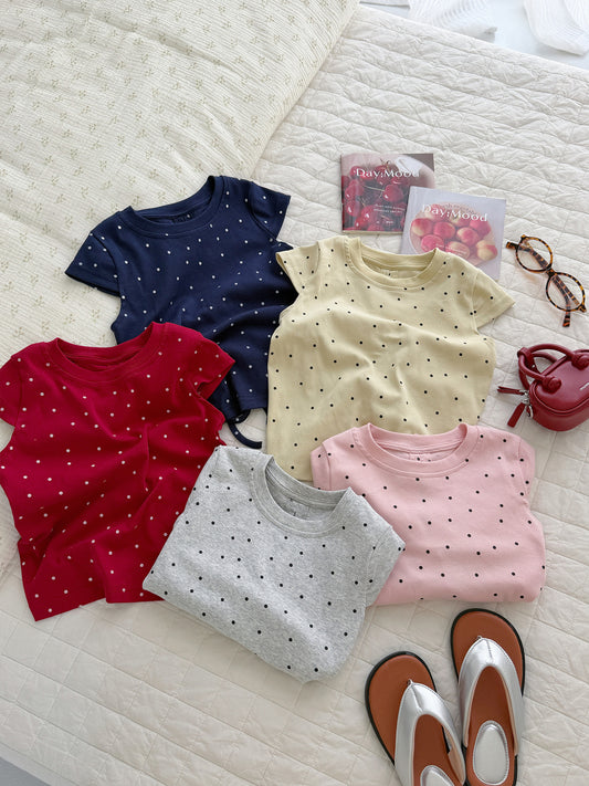 Children's Summer Back Waistcoat High Elastic Cotton Full Printed Dot Children's T-shirt