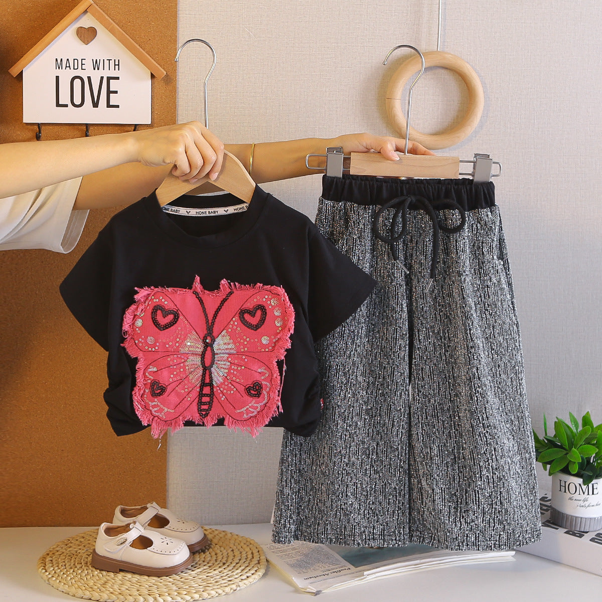 Children's Summer Fashion Short-sleeved Trousers Two-piece Tide Children's Suit