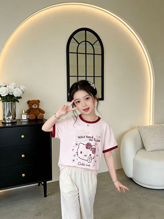 Children's Yellow Duck Summer Clothing Short Sleeve Cartoon Half Casual Bottoming Children's T-shirt