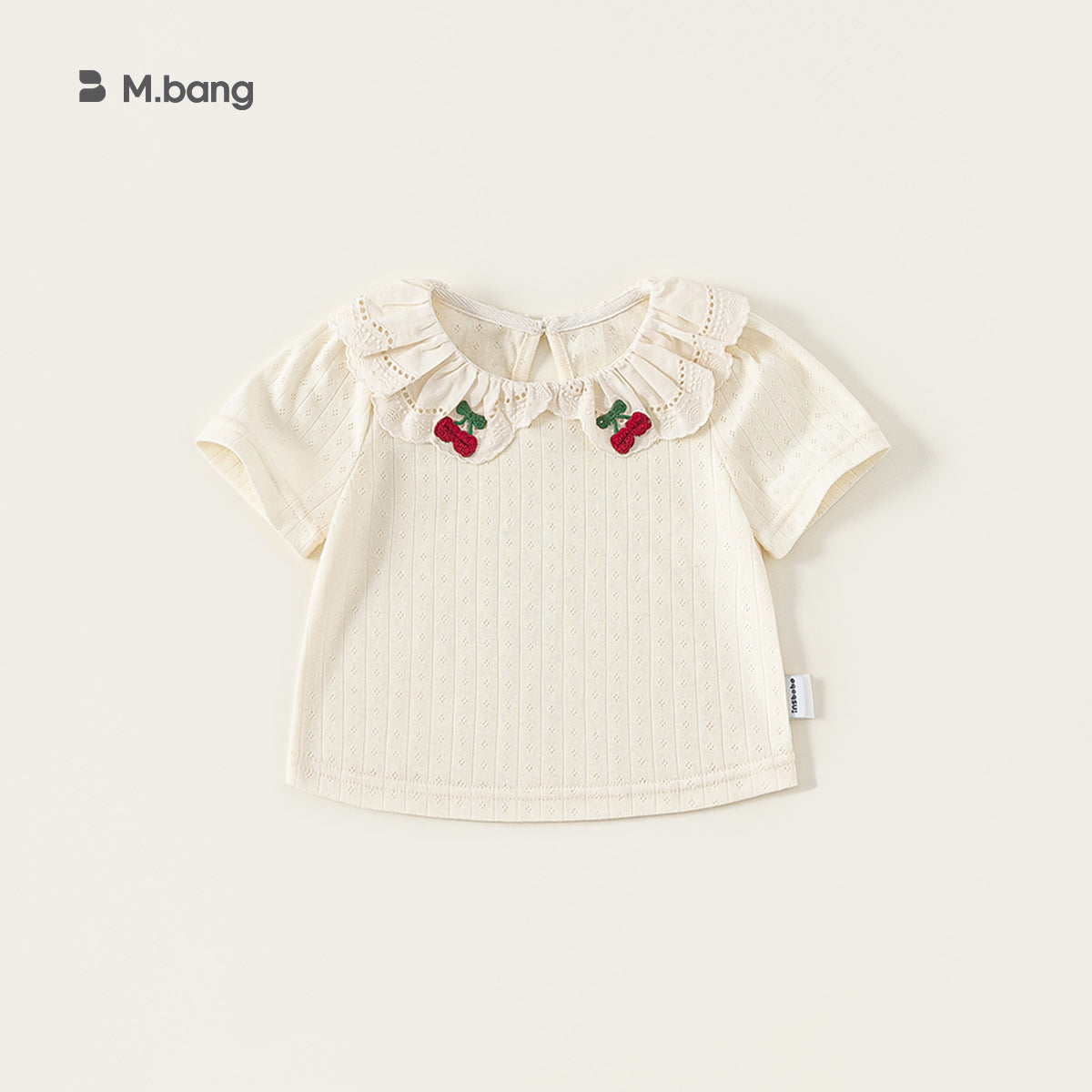Children's Clothing Summer Lace Collar Short Sleeve Pure Color Children's T-shirt