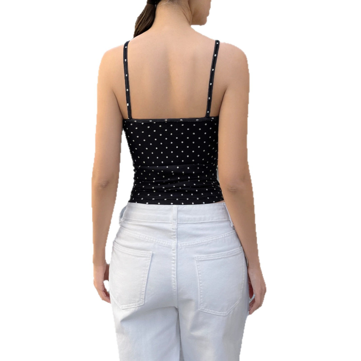 Women's Polka Dot Spaghetti Strap Design Halter Tops