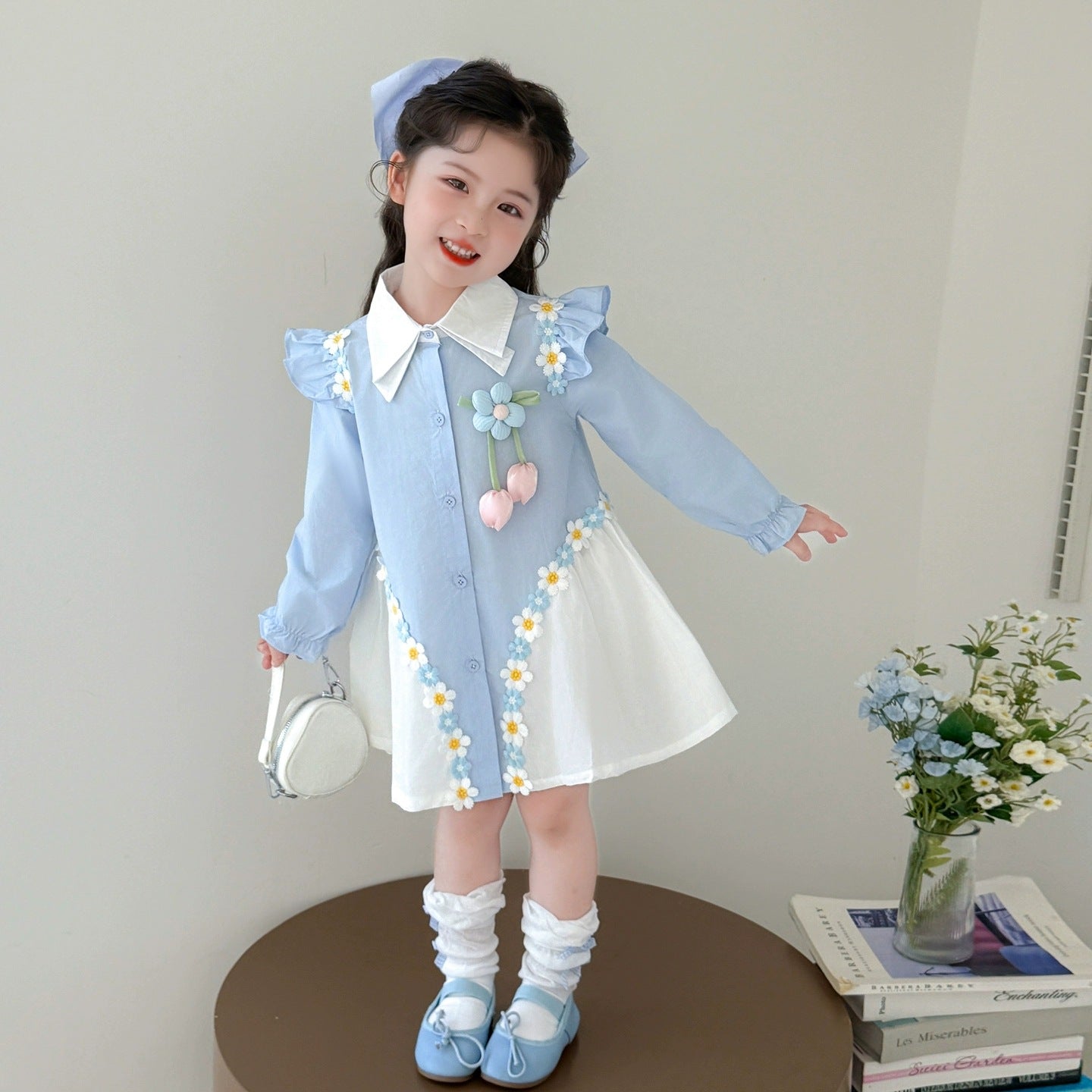 Children's Autumn Clothes Fashion Sweet Long Sleeve Shirt Skirt Fashionable Children's Dress