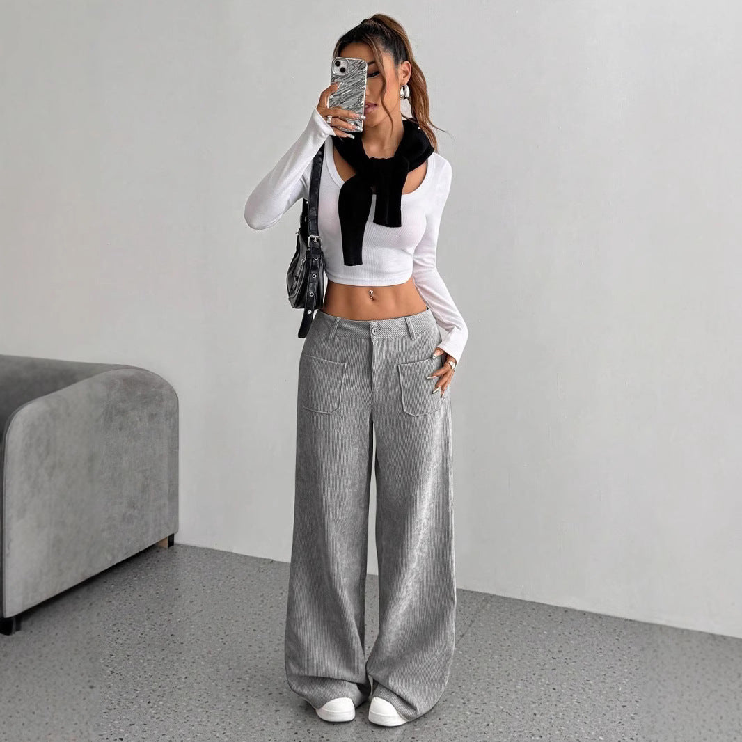 Women's Corduroy Loose Fashion Drape Skinny Casual Pants