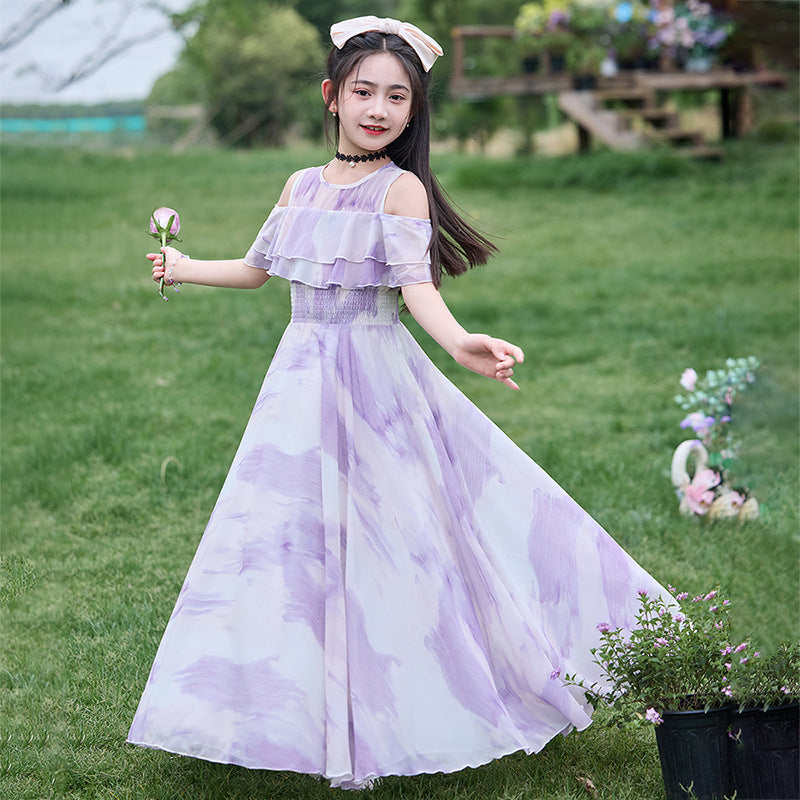 Fashionable Thin Princess Skirt Medium Big Children's Dress