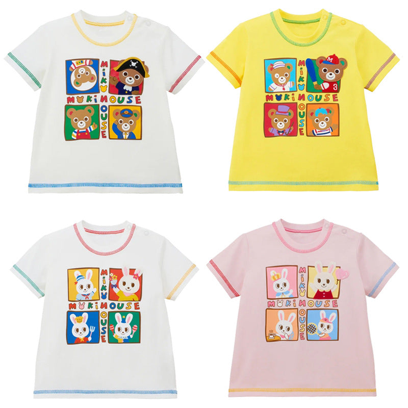 Children's Bear Short-sleeved Summer Cute Top Shirt Children's T-shirt