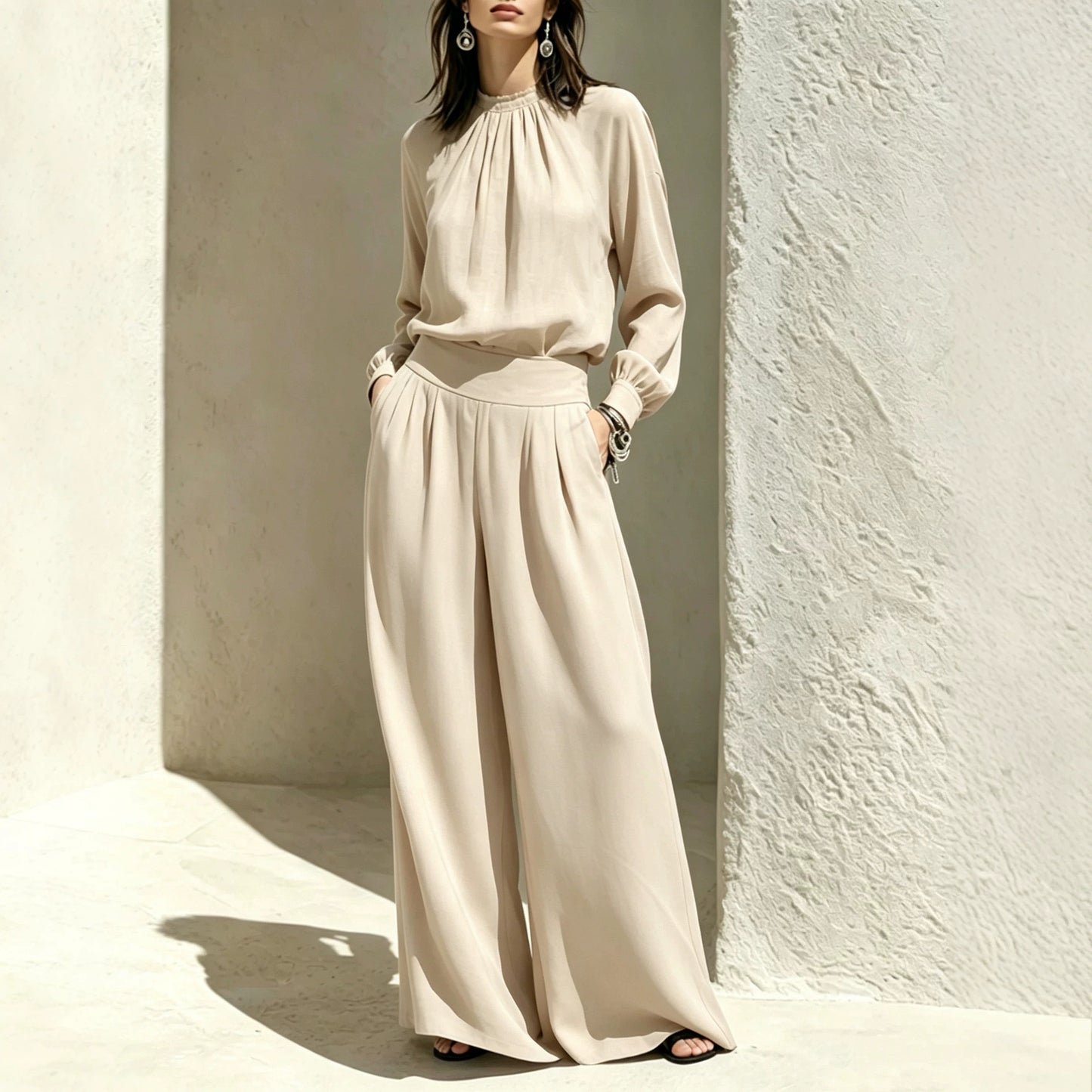 Women's Autumn High-grade Stand Collar Wear Loose Fashion Casual Suit
