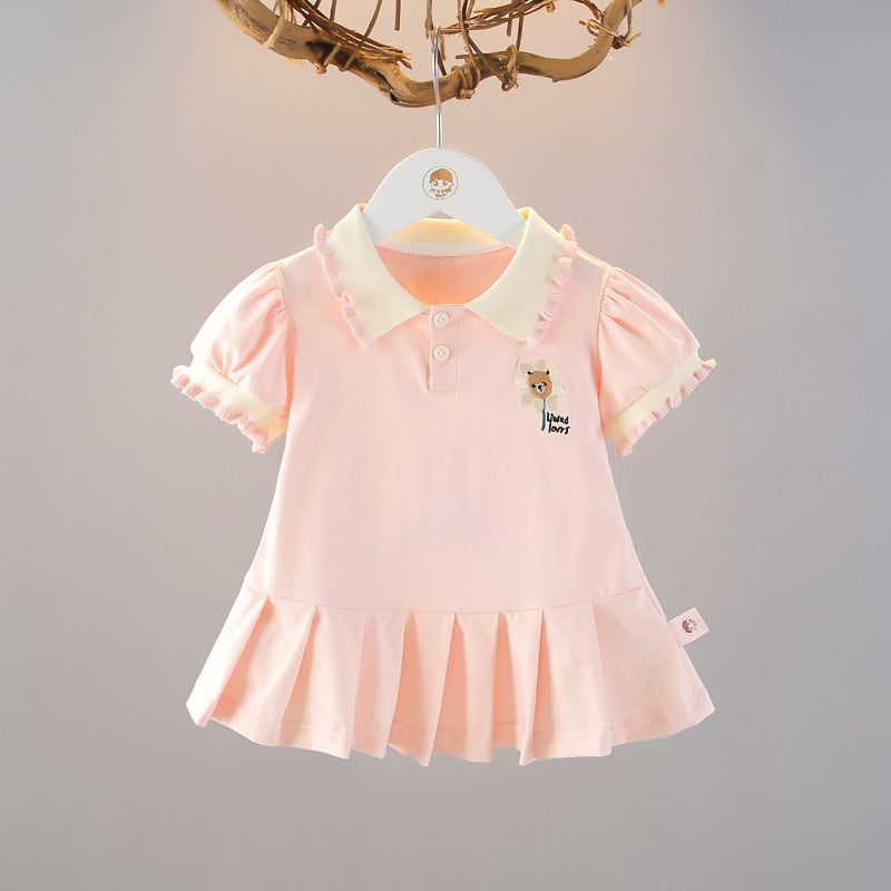 Children's Skirt Preppy Style Princess Short-sleeved Summer Children's Dress