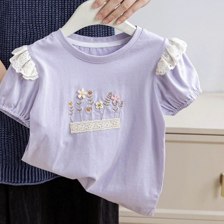 Children's Clothing Korean Style Casual Cotton Top Loose Thin Fashionable Children's T-shirt