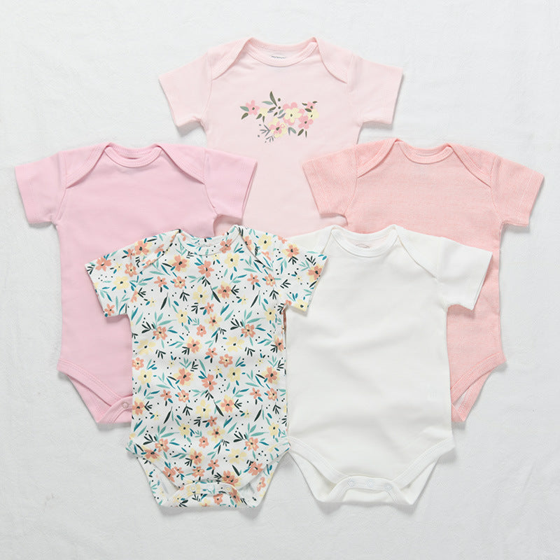 Class Jumpsuit Pure Cotton Summer Short-sleeved Clothes Born Thin Jumpsuit, Climbing Suit