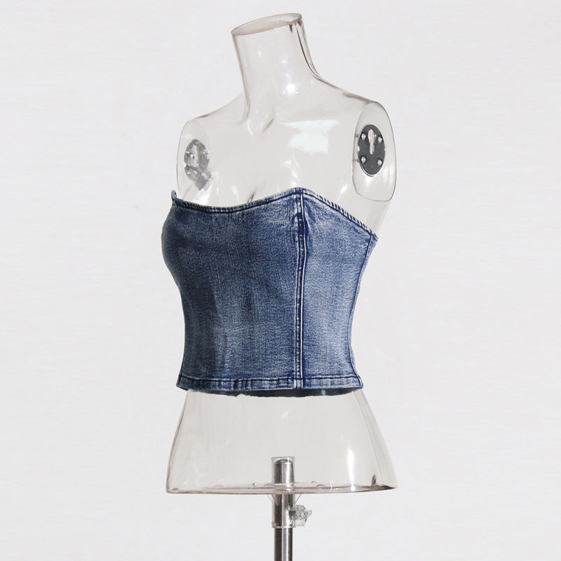 Women's Sexy Hot Summer Wind Bandeau Back Small Vest/suspenders/tube Top