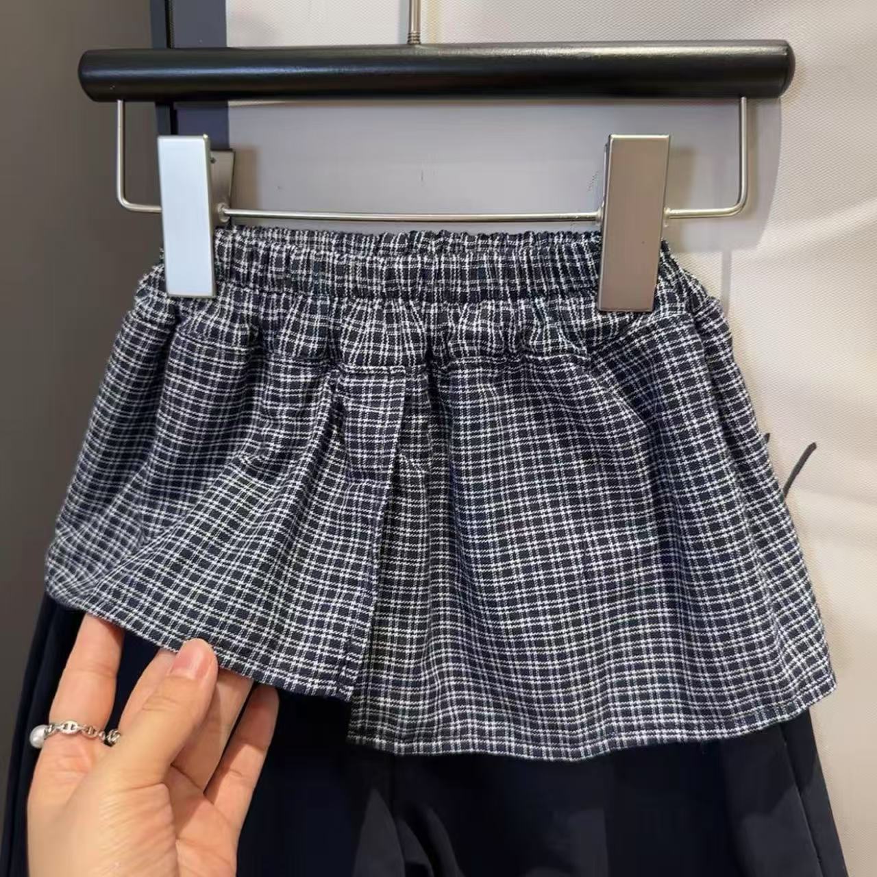 Fart Curtain Spring Fake Two-piece Casual Pure Children's Pants