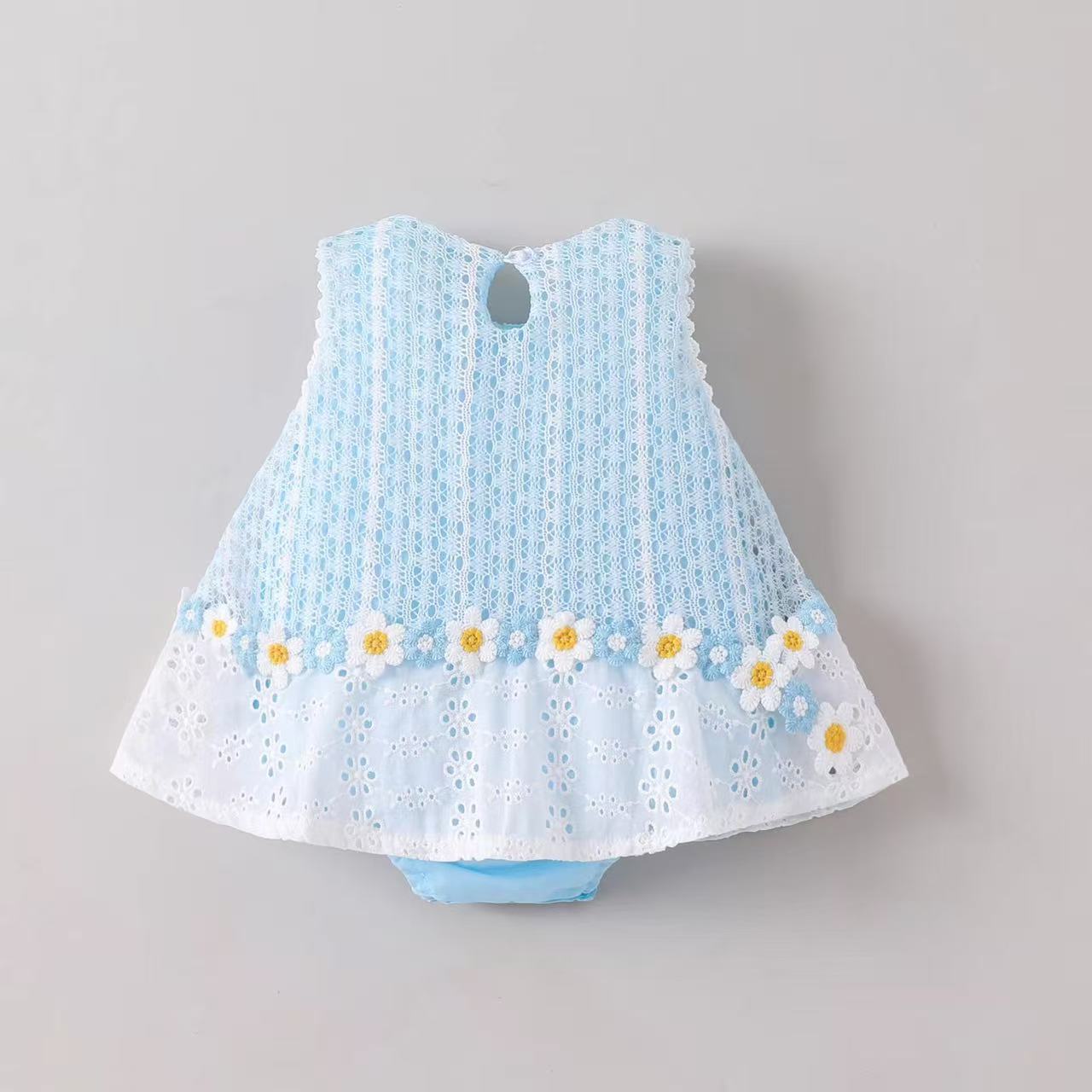 Children's Clothing Infant Summer Flower Cutout One-piece Thin Princess Rompers Jumpsuit, Climbing Suit