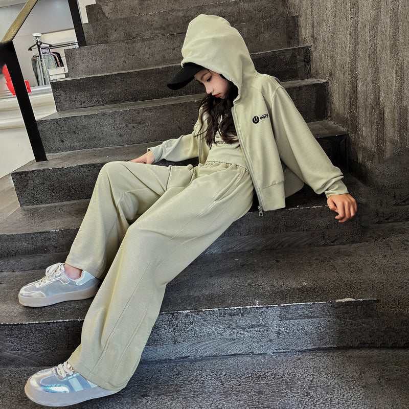 Women's Spring Fashionable Korean Style Teens Coat Sports Children's Suit