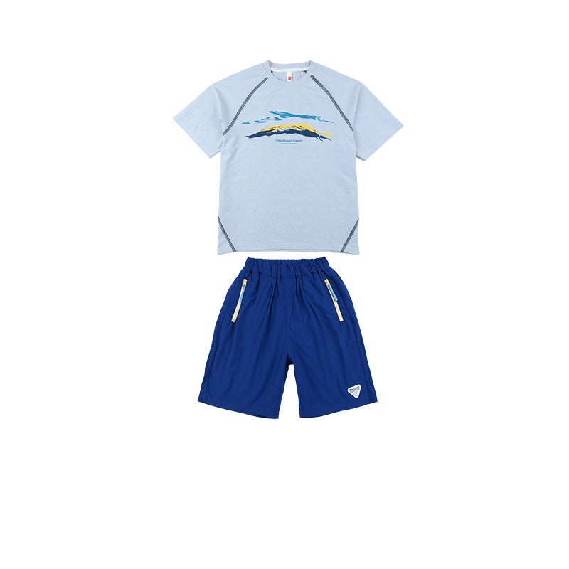Children's Mountain Clothing Printed Short-sleeved Summer Sports Children's Suit