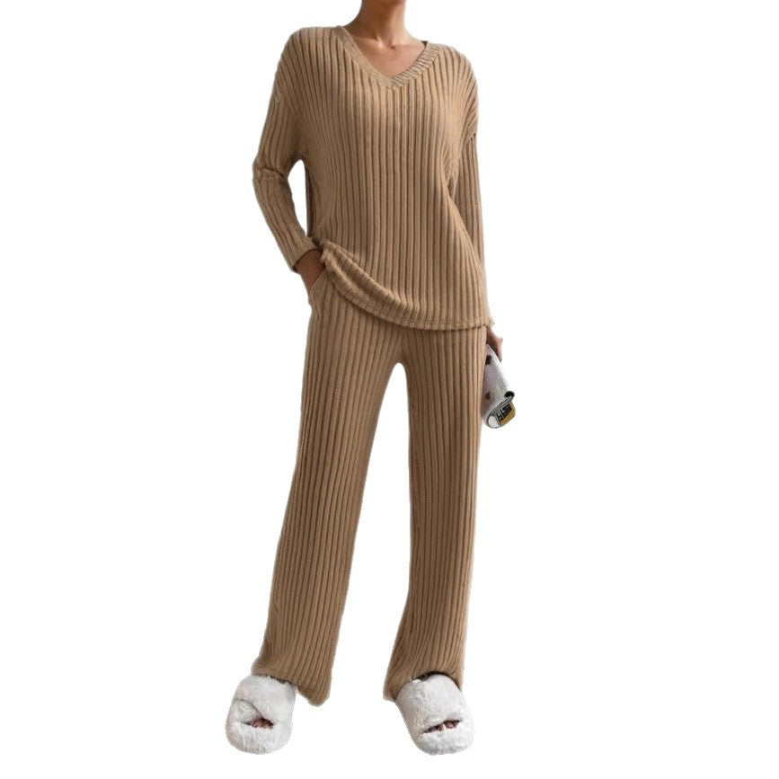 Two-piece Straight Loose Temperament Sunken Stripe Fashion Casual Suit