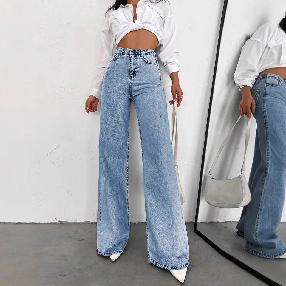 Women's Spring Loose Slimming Casual Wide Leg Women's Jeans