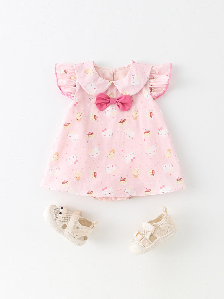 Summer Jumpsuit Born Western Style Cute Cat Romper Princess Hundred Jumpsuit, Climbing Suit