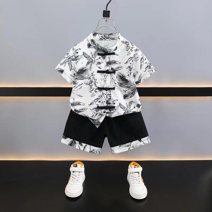 Han Chinese Clothing Suits Boy Summer Shorts Antique Style Handsome Children's Suit
