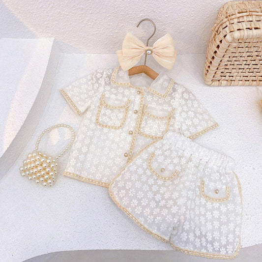 Children's Style Summer Korean Short-sleeved Shorts Two-piece Children's Suit