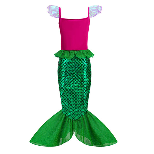 Flying Sleeve Sequins Western Style Sleeveless Princess Children's Dress
