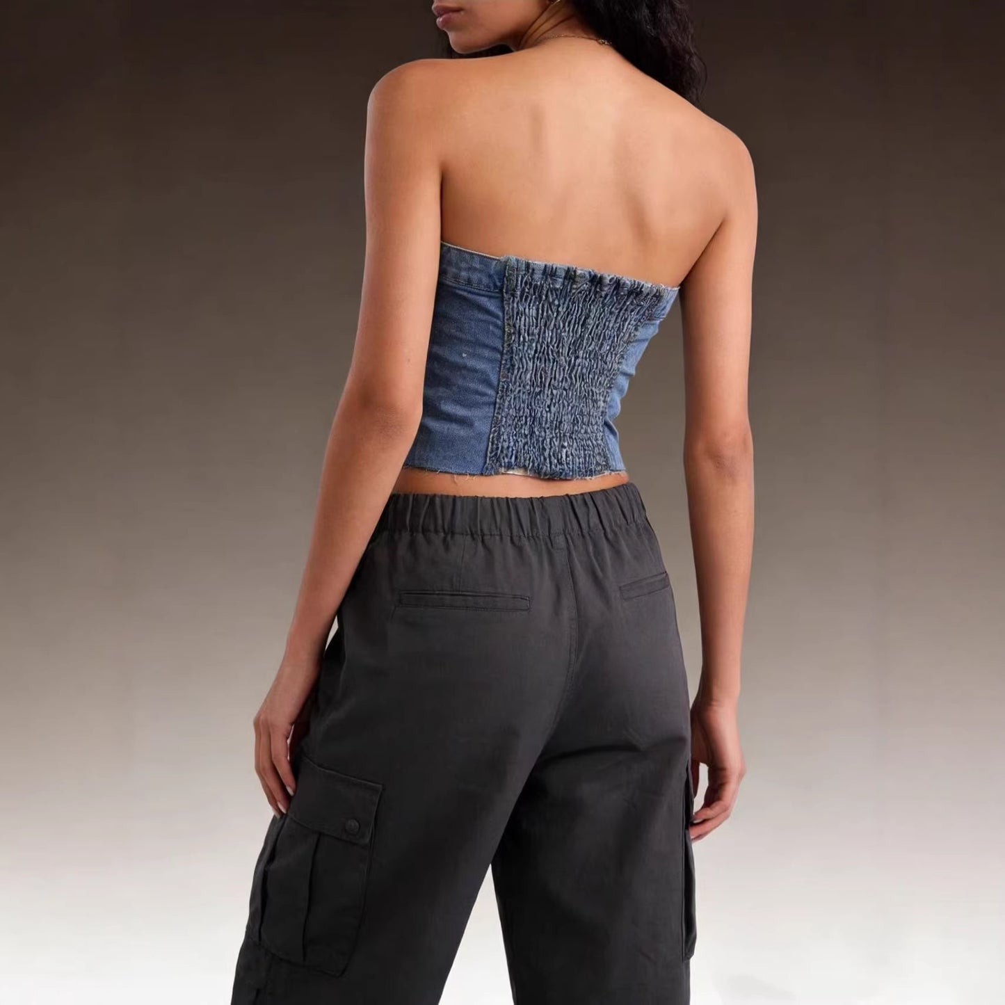Women's Source Sexy Hot Wear Fashion Denim Small Vest/suspenders/tube Top