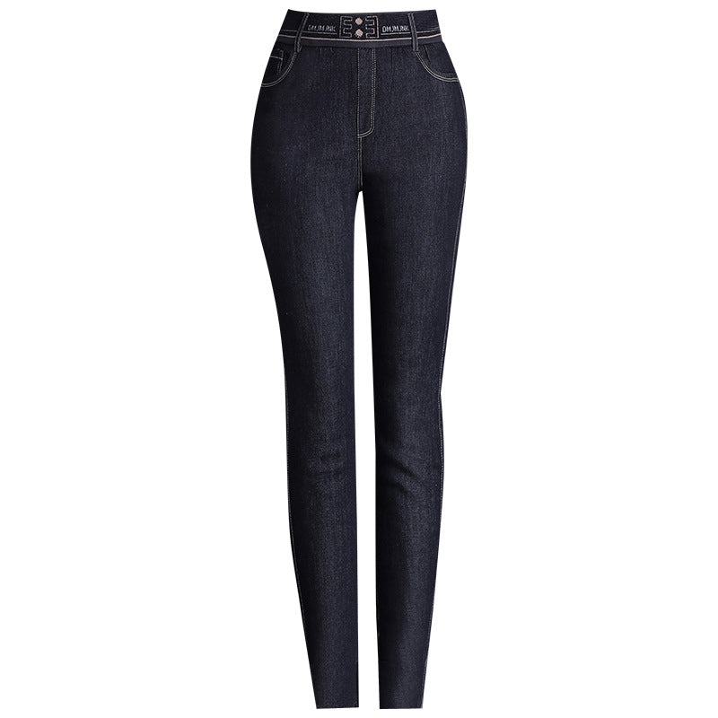 Women's High Waist Silk Cotton Fleece Padded Thickened Thermal Outerwear Base Casual Pants