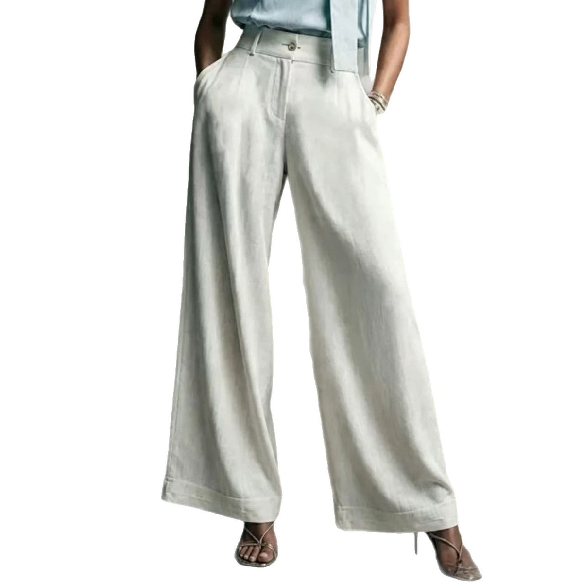 Women's Solid Color Wide Leg High Waist Loose Casual Pants