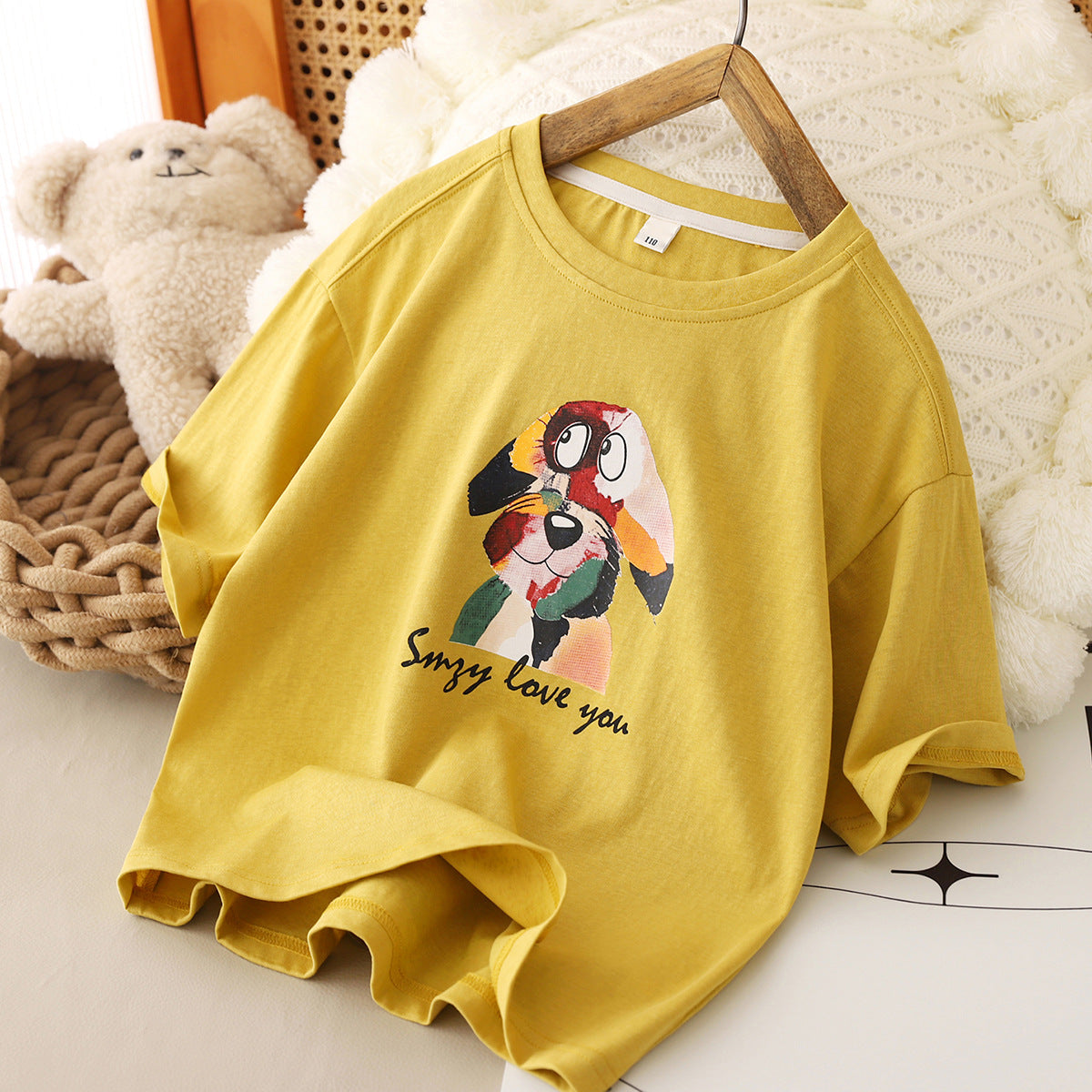Children's Bear Clothing Summer Short-sleeved Boys Medium Children's T-shirt
