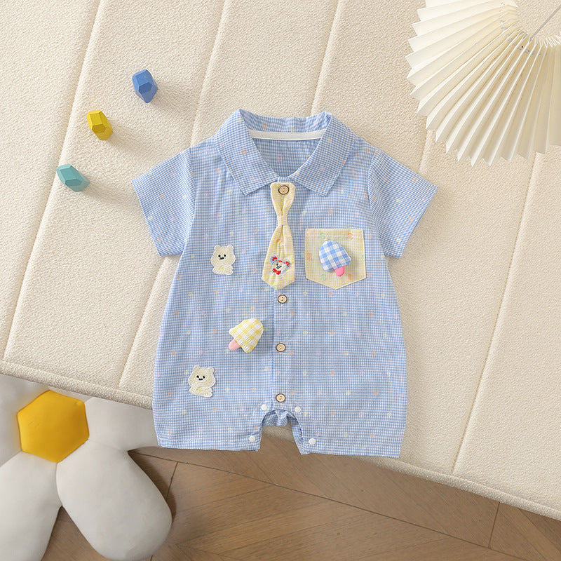 Summer Korean Style Romper Tie Bear Reverse Jumpsuit, Climbing Suit