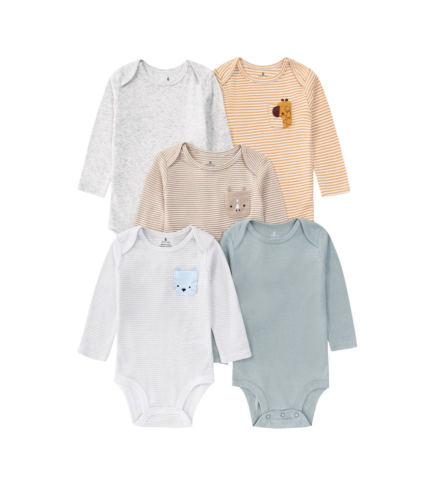 Children's Clothing Long-sleeved Triangle Romper Five Pieces Jumpsuit, Climbing Suit