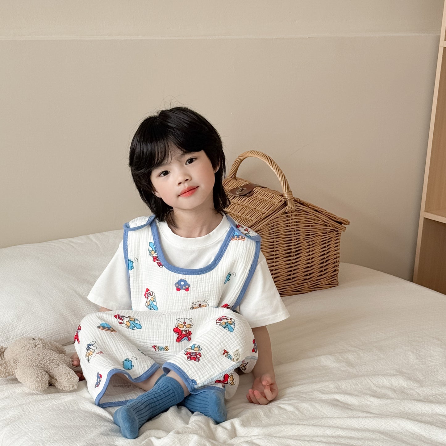 Women's & Men's 2 Gauze Sleeveless Sleeping Bag Jumpsuit Nightgown Blanket Jumpsuit, Climbing Suit