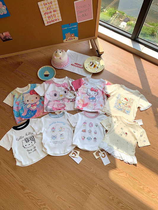 Summer Cartoon Printed Cotton Fashionable Short Sleeve Children's T-shirt