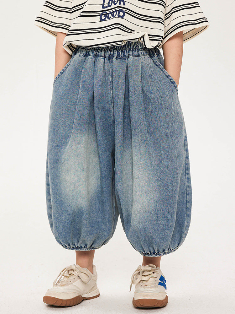 Children's Clothing Boy Summer Thin Jeans Bloomers Korean Children's Pants