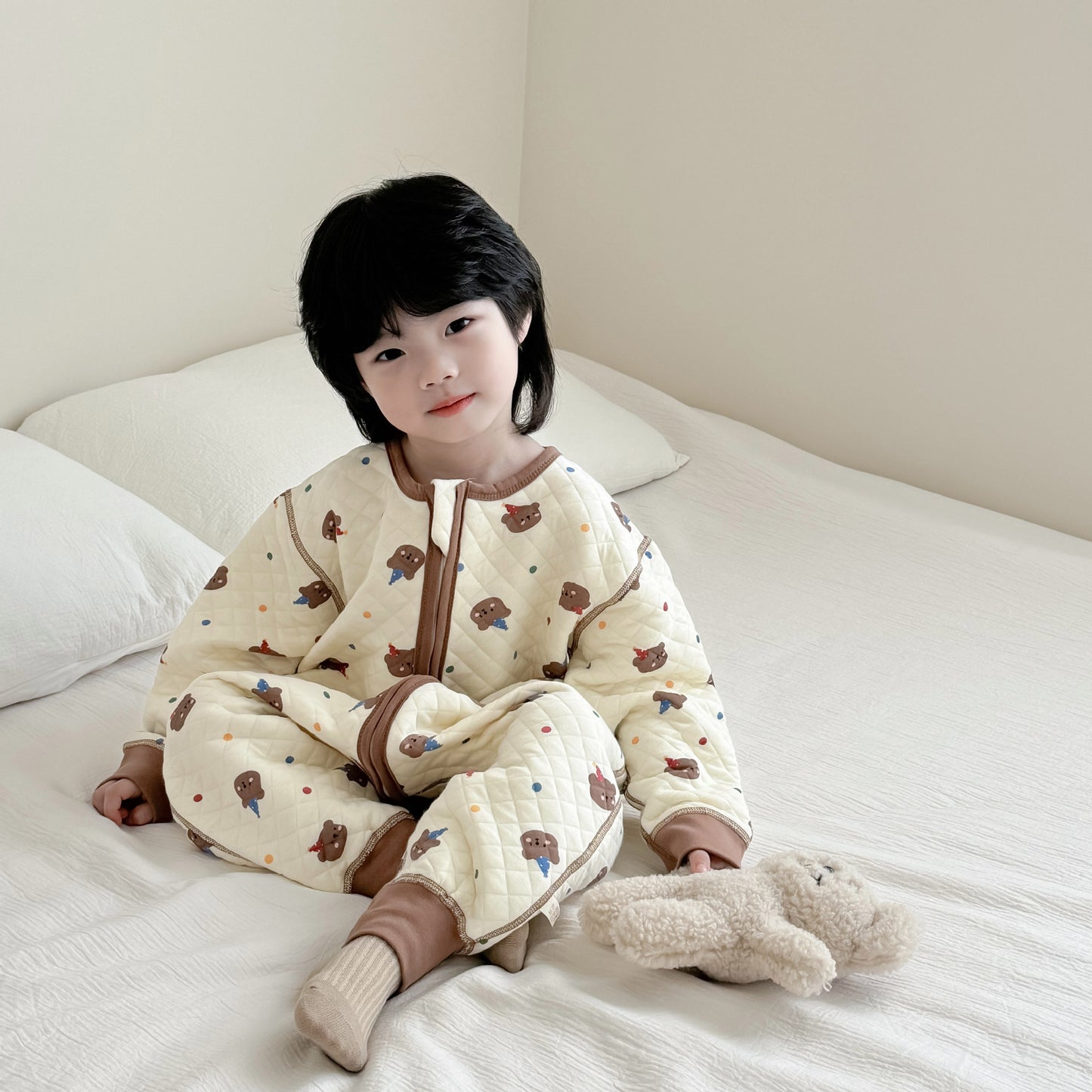 Seamless Warm Sleeping Bag Infant One-piece Jumpsuit, Climbing Suit