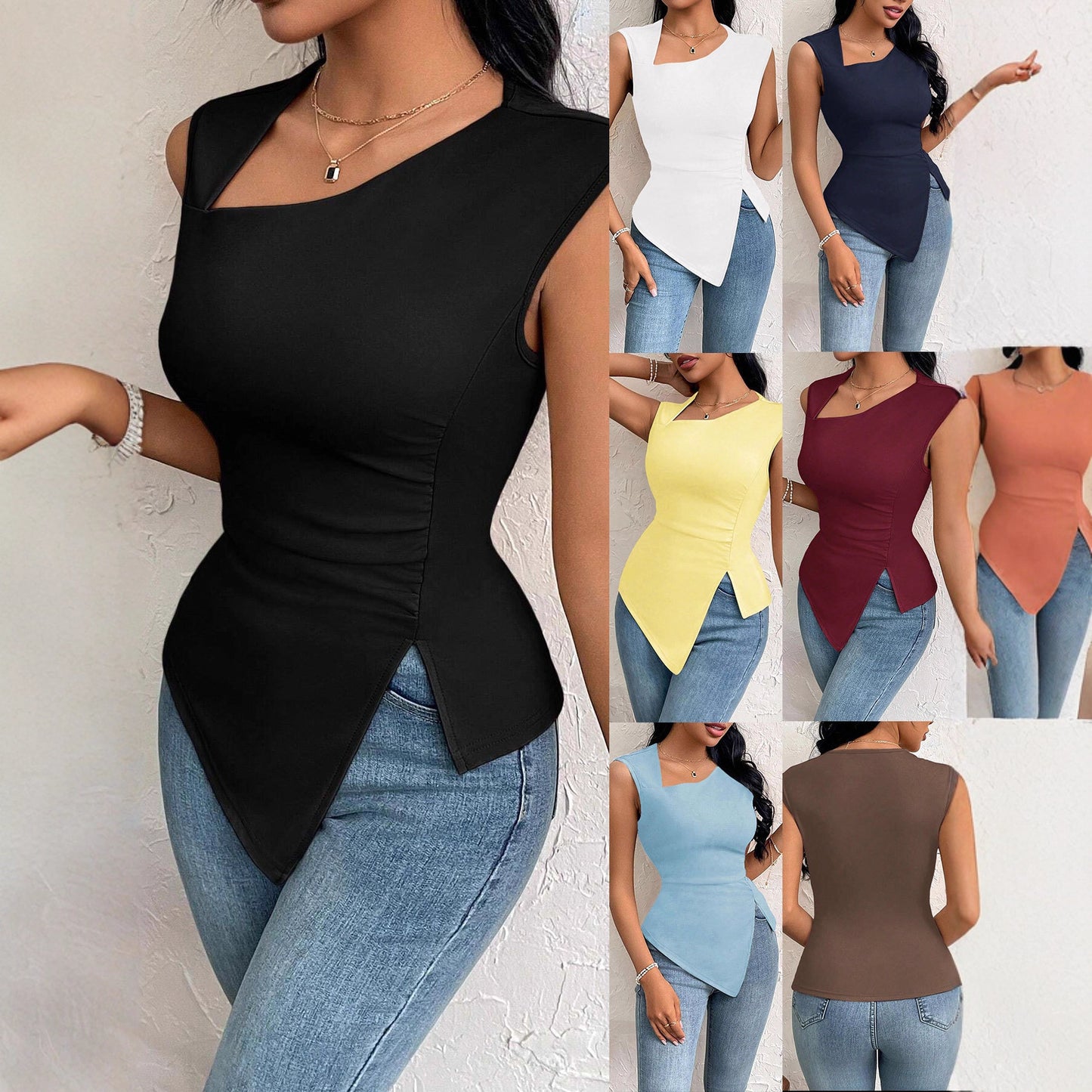 Women's Collar Slim Solid Color Source Small Shorts
