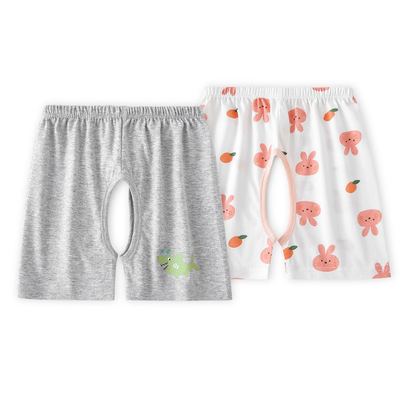 Children's Cotton Thin Summer Shorts Open Fork Children's Pants